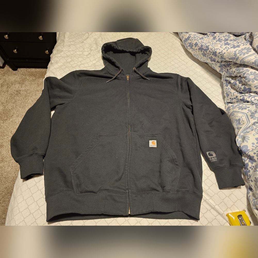 Carhartt Black Full-Zip Hoodie Rain Defender